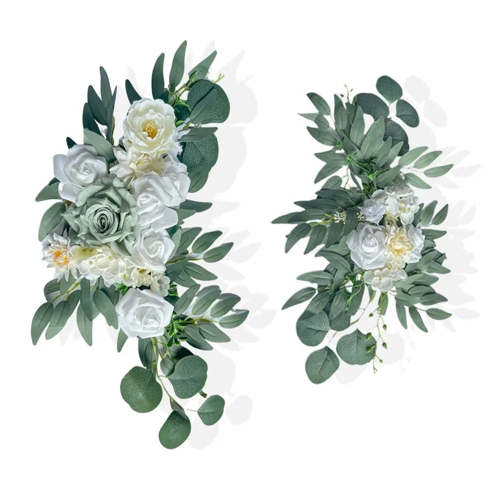 Teken blomgroen en wit