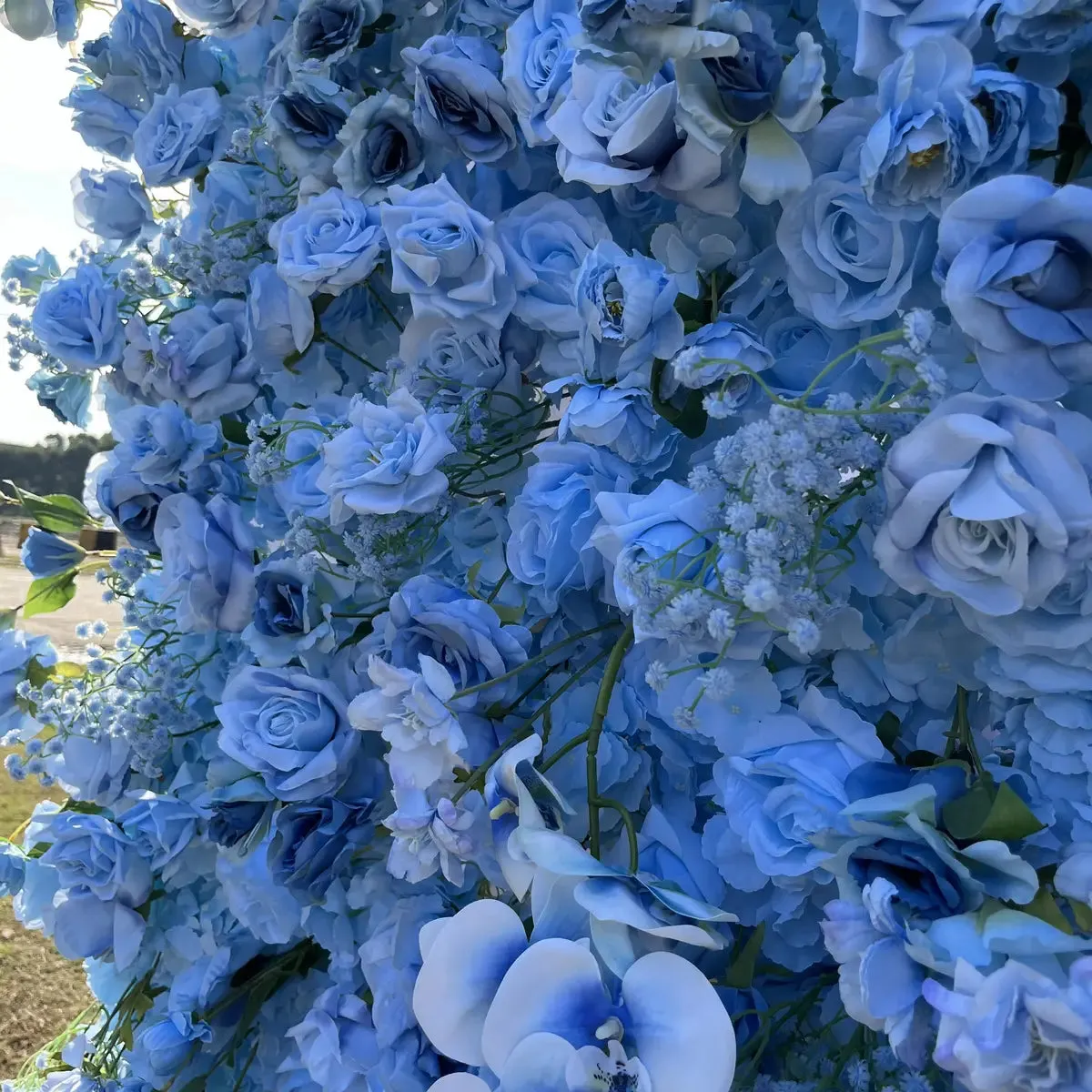 Yblioouke blomme muurstof opgerolde gordyn blomme agtergrond troupartytjie voorstel dekor