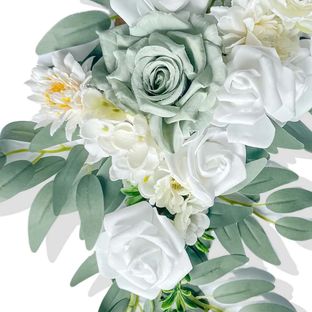Teken blomgroen en wit