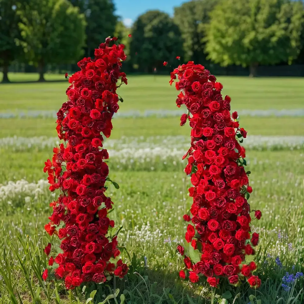 Blomboog blomme pilare vir partytjieversiering insluitend raam