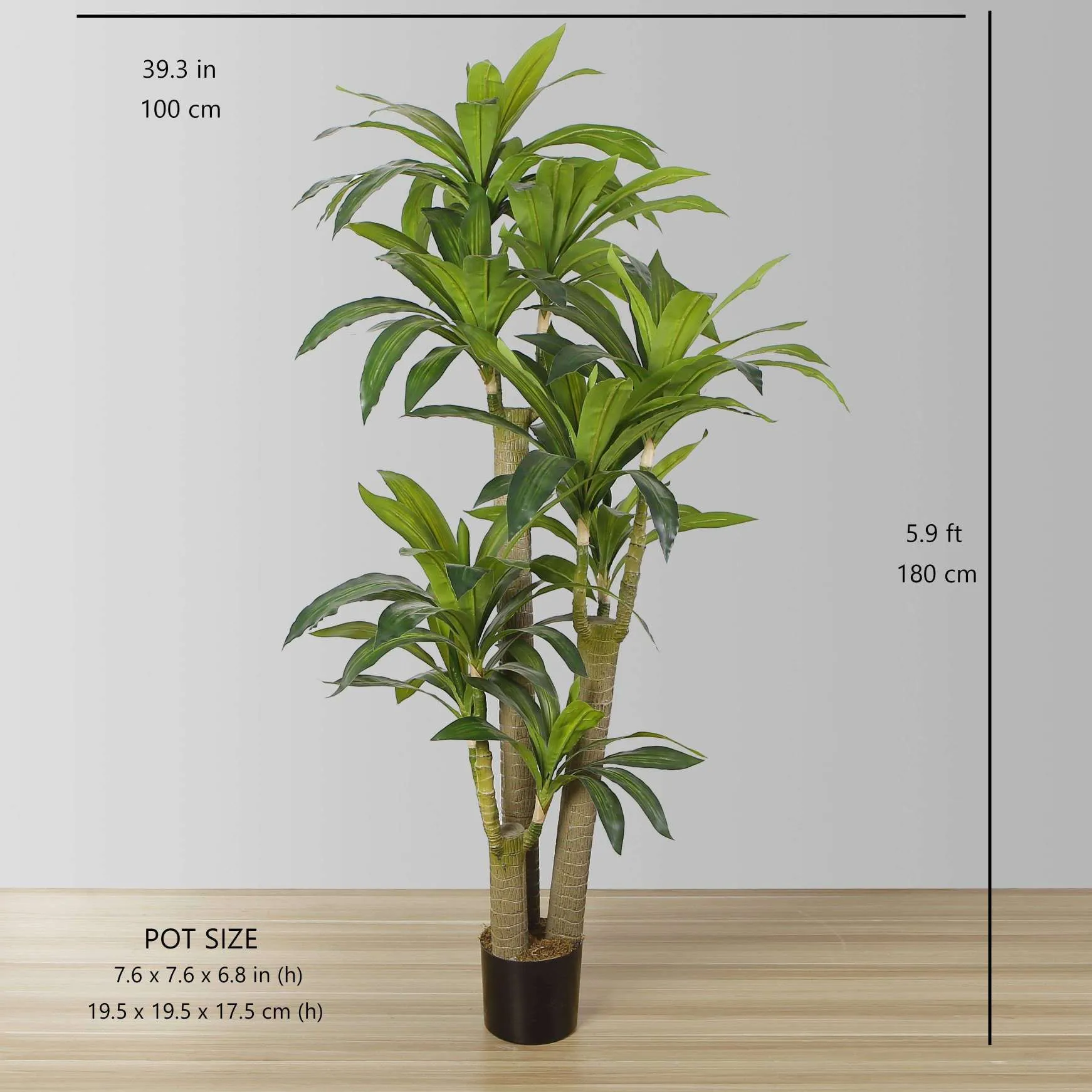 Kunsmatige Draecena Tree Potted Plant (meerdere groottes)