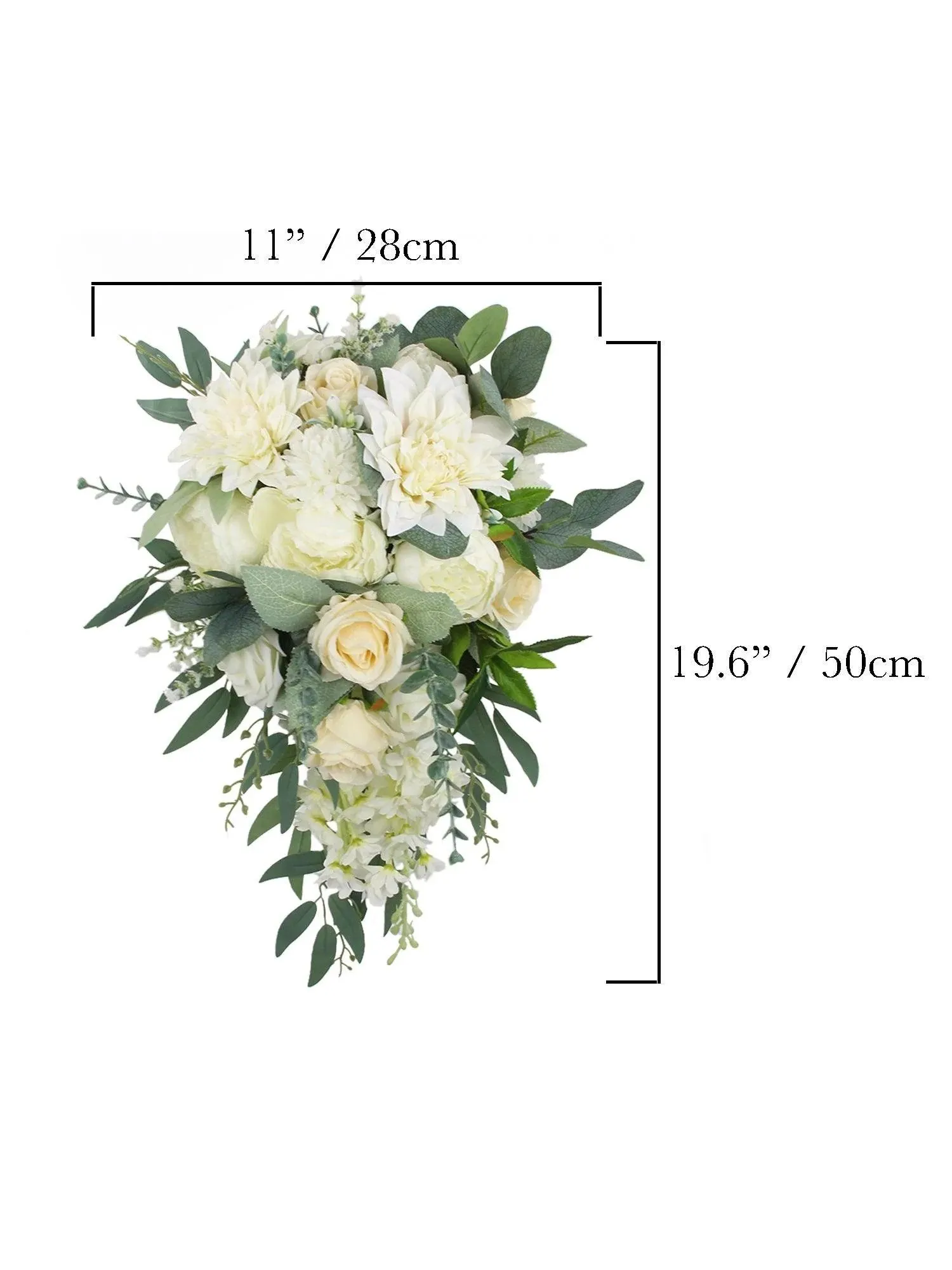 Groen en wit Cascading Bridal Bouquet